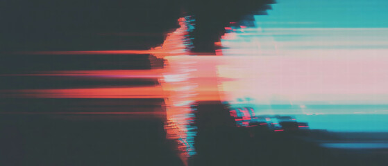 Digital distortion of letters creates an abstract representation of glitch art aesthetics