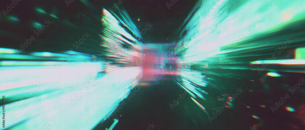 Aufkleber Distorted digital noise patterns create a vibrant abstract glitch texture