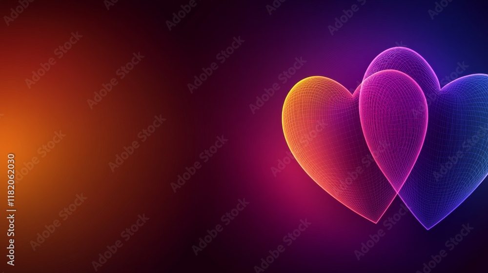 Poster mini heart element with light and bokeh-style backdrop