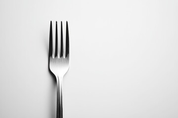 This sleek metal fork rests on a pristine white background, highlighting its minimalist form and function beautifully.