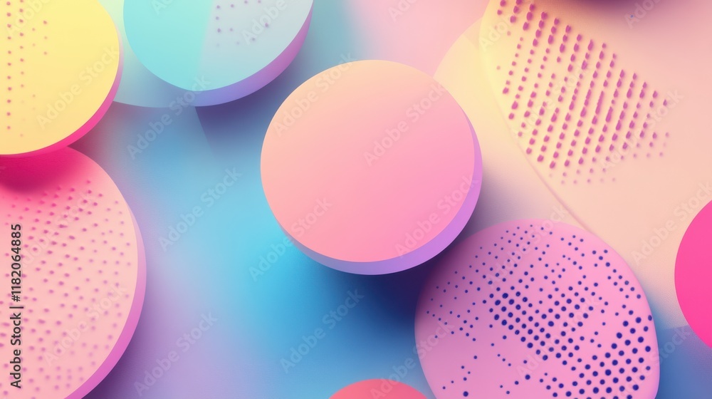 Poster abstract geometric patterns in pastel gradients digital art showcase modern design environment aesth