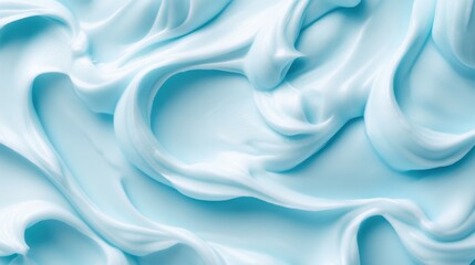 Obraz premium Soft Blue Creamy Texture in Smooth Swirls and Waves