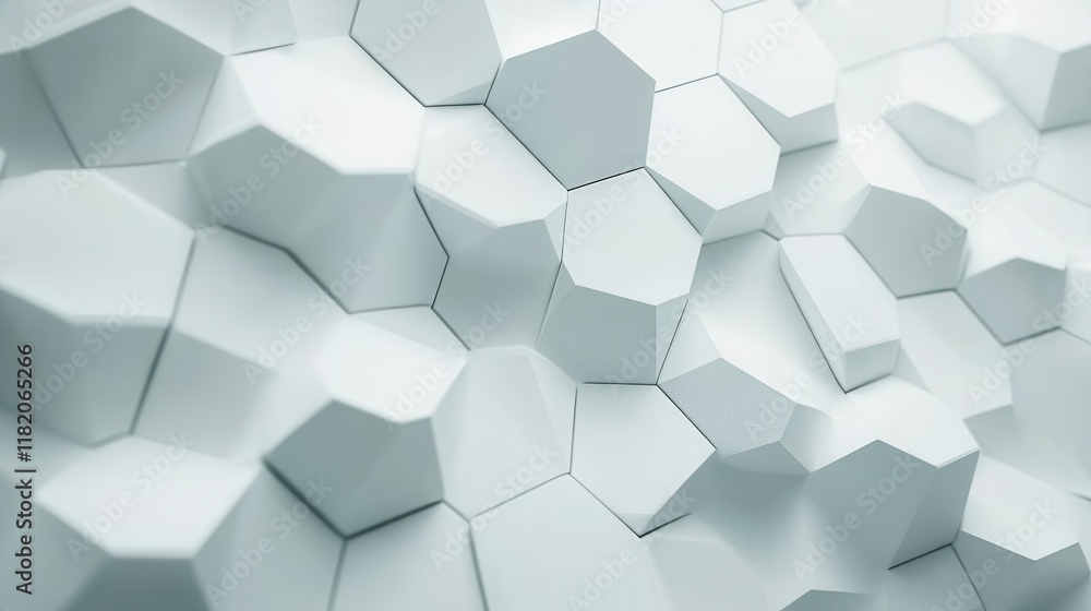 Poster futuristic hexagonal tile patterns abstract geometric design clean branding background minimalist en