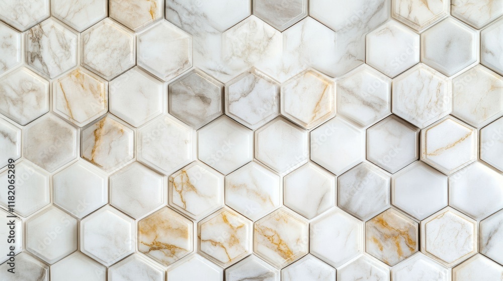 Poster futuristic hexagonal tile patterns abstract white background clean and modern design ideal for brand