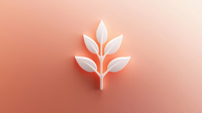 Stark contrast, a single white leaf on vibrant red background