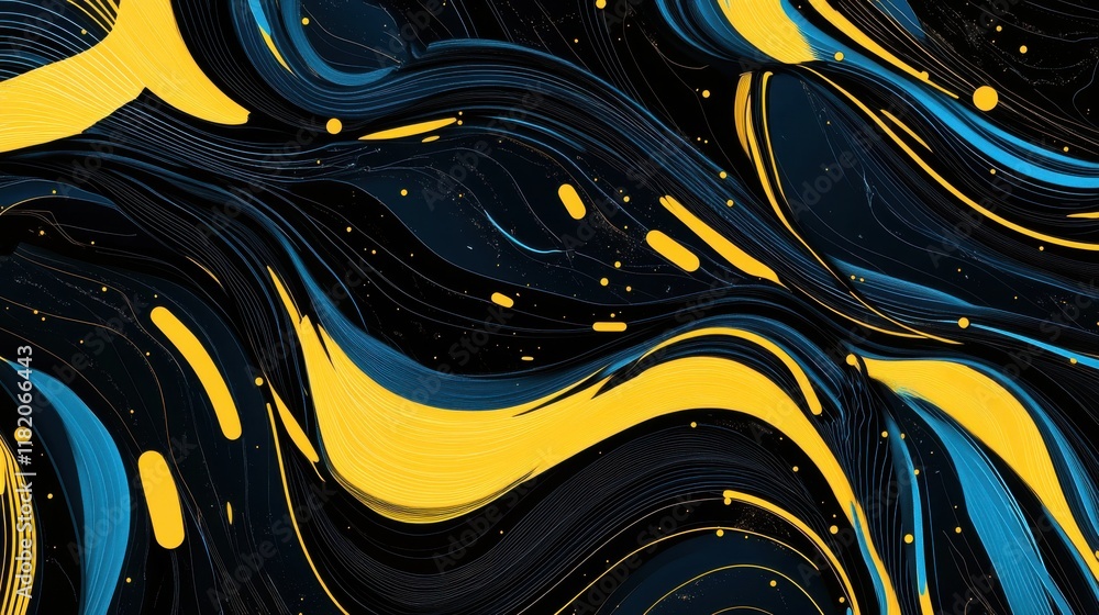 Poster dynamic flow of abstract curves and lines digital art visual composition contemporary design high de