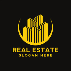 Modern real estate logo, building, roof, construction, real, estate, flat fully editable vector template, real estate corporate logo. Home logo vector template. Corporate real estate logo