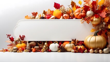 Thanksgiving Day Parade  banner with empty space Without Text, White Luxury background