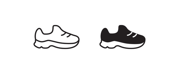 sneakers icon, Casual Sporty Shoe, Running shoes glyph icon, fitness and sport, gym sign symbol, logo, illustration, editable stroke, flat design style isolated on white