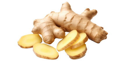 ginger root on white background
