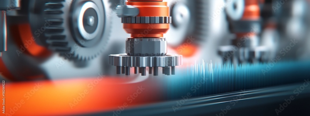 Poster of a spectrogram displaying the frequency spectrum of a piece of machinery in the image showcases th
