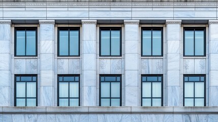 Fototapeta premium Federal Reserve building facade standing strong and secure, symbolizing economic stability and the central role of financial institutions in modern society.