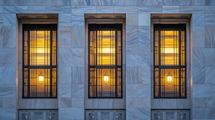 Obraz premium Federal Reserve building facade standing strong and secure, symbolizing economic stability and the central role of financial institutions in modern society.