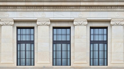 Obraz premium Federal Reserve building facade standing strong and secure, symbolizing economic stability and the central role of financial institutions in modern society.