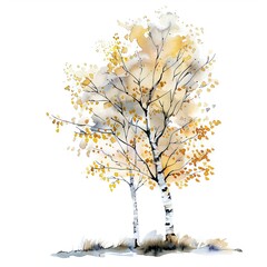 Obraz premium A vibrant watercolor painting of a tree showcasing its colorful foliage and strong branches.