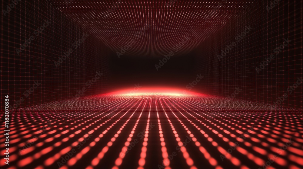 Poster dynamic light grid overlays digital art abstract environment dark background conceptual visualizatio