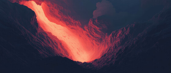 Mysterious underground lava tubes with glowing formations in volcanic caves