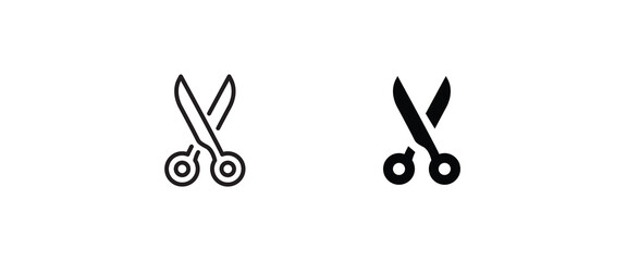 scissors icon, cut, Cutting icons button, vector, sign, symbol, logo, illustration, editable stroke, flat design style isolated on white linear pictogram