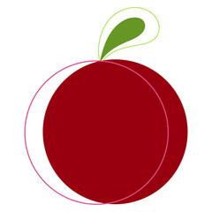 Illustration of an apple, red and beautifully shaped.