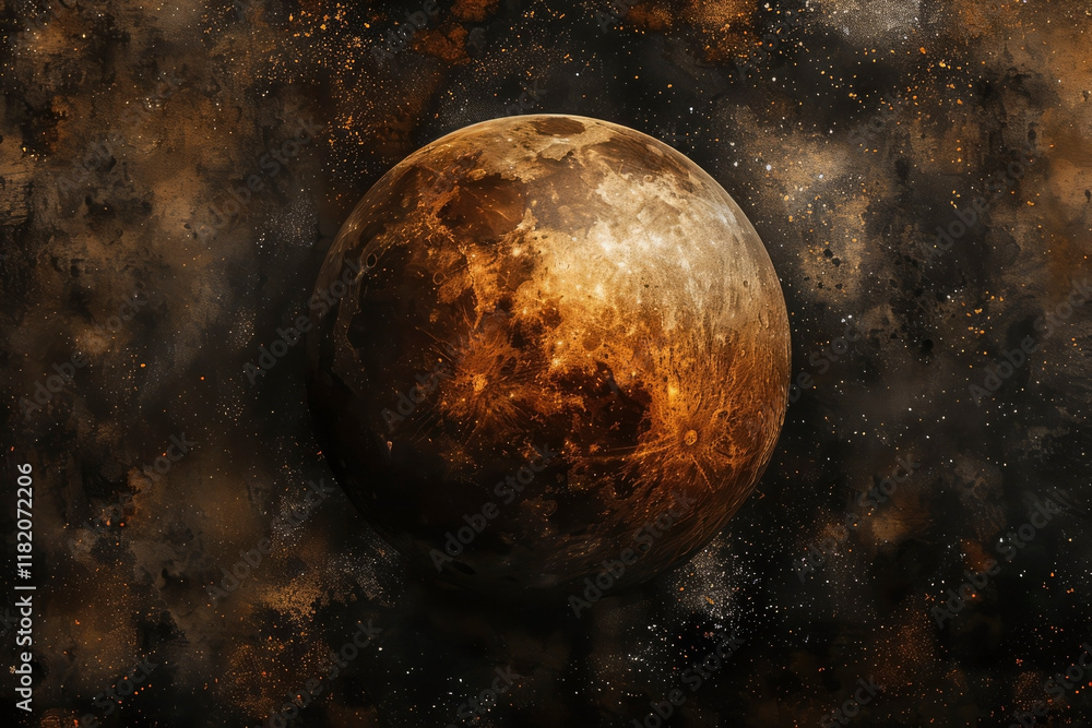 Wall mural planet mars on a dark background. generative ai