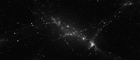 Fototapeta premium Mystical constellations intertwining against a cosmic black background