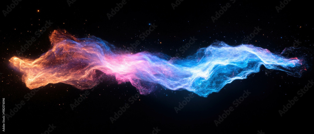 Poster colorful magic sparks create an enchanting spectacle against a dark backdrop