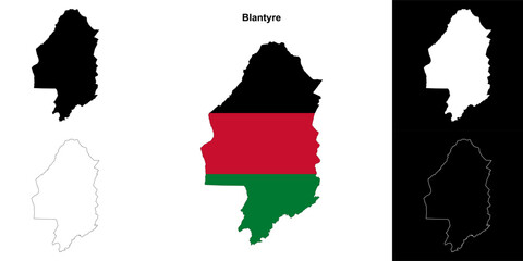 Blantyre district outline map set