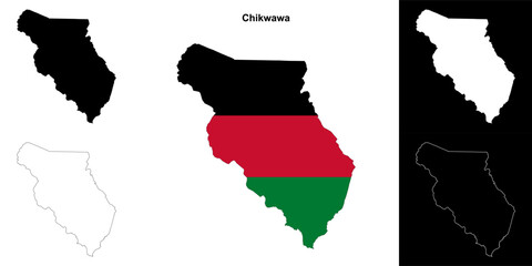 Chikwawa district outline map set