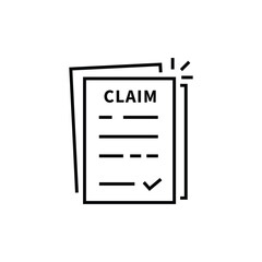 simple claim form icon like requirement. outline trend modern graphic design bureaucracy logotype element isolated on white. concept of important business