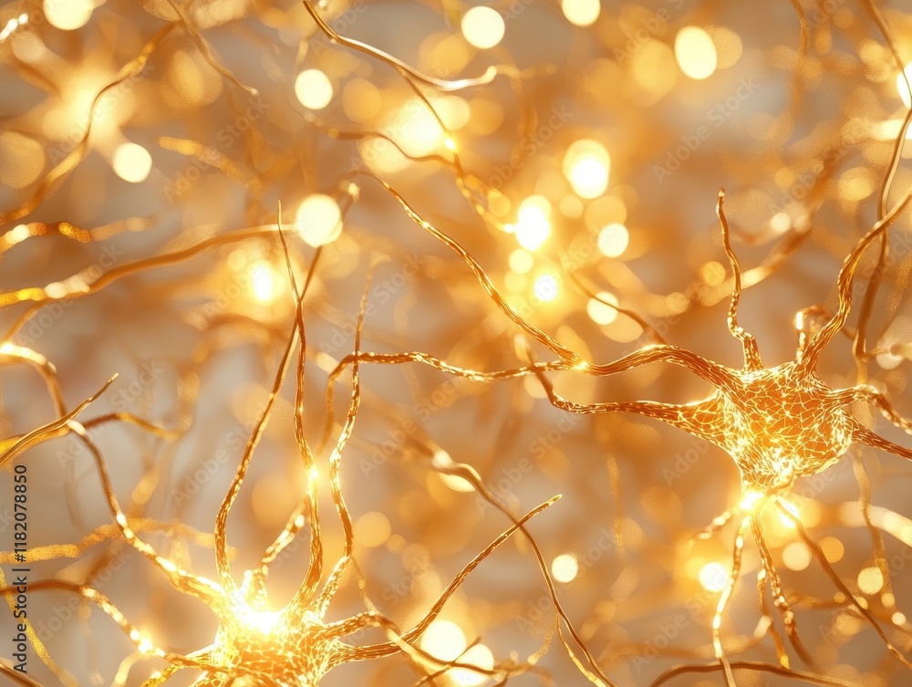Poster a close-up view of glowing golden lights intertwined with delicate branches, creating a warm, enchan