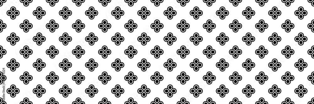 Poster horizontal seamless of beautiful black flower for pattern and background.