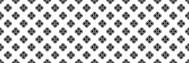 horizontal seamless of beautiful black flower for pattern and background.