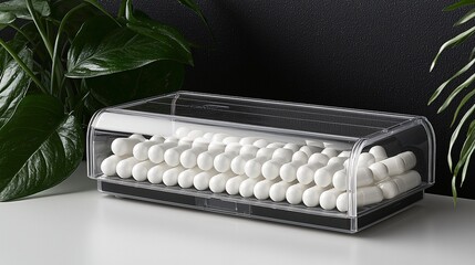 tablets in a clear pillbox organizer, arranged neatly by day, placed on a white surface to highlight the organization and ease of use. Paracetamol 