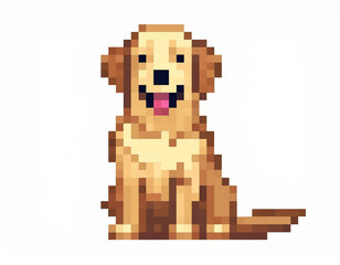Golden retriever dog pixel art