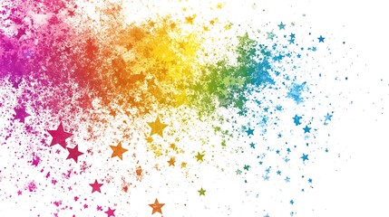 Rainbow Starburst Watercolor Festive Design