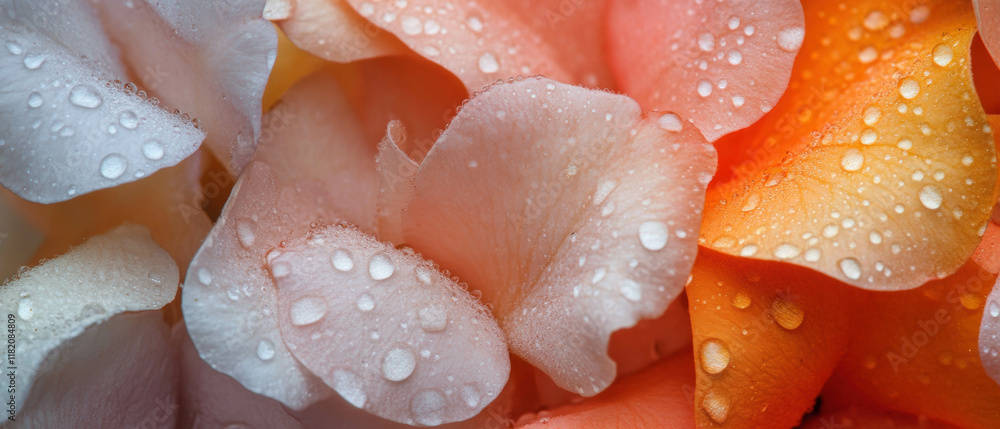 Poster petals adorned with sparkling dew create a fresh natural landscape in spring