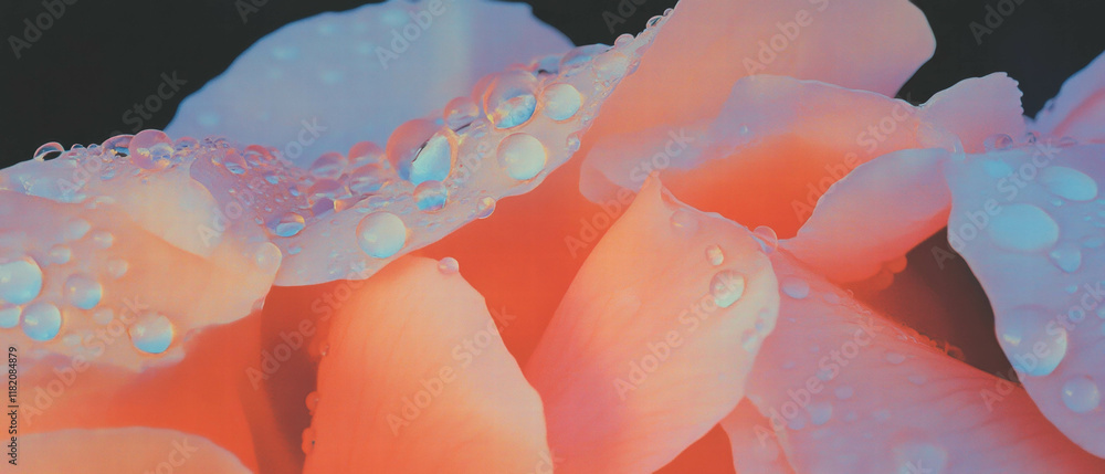 Poster Petals adorned with sparkling dew droplets create a fresh and vibrant display