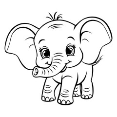 Fototapeta premium baby elephant cartoon