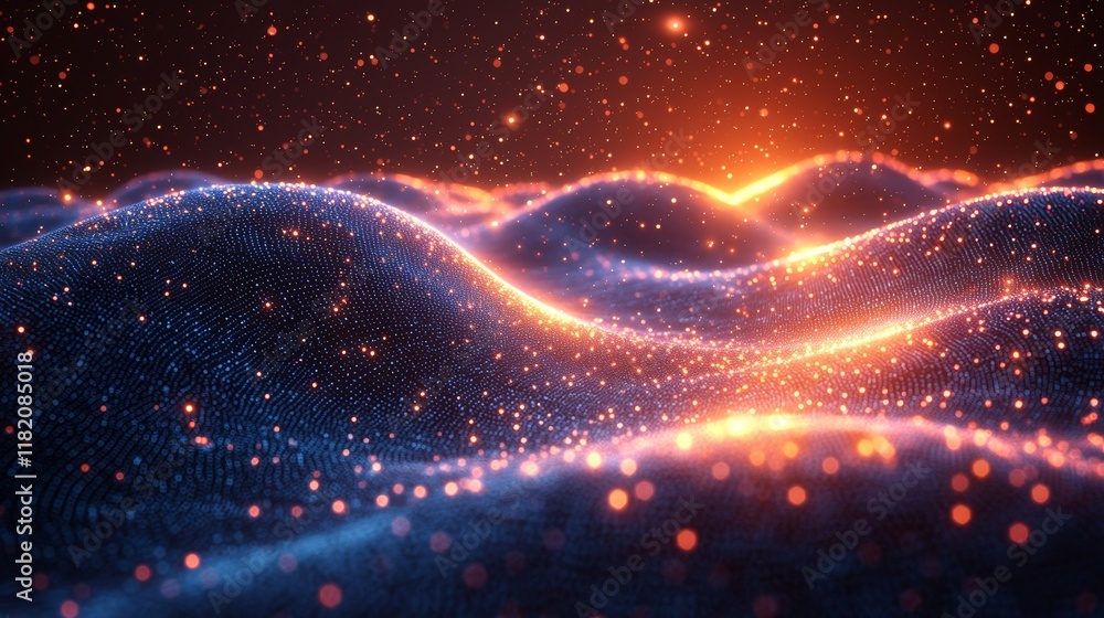 Poster engineering and technology setting in a fantasy realm with dynamic organic motion
