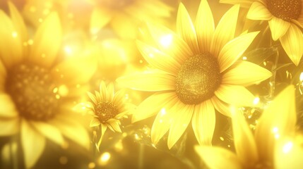 Obraz premium Golden Sunflowers Radiating Warmth and Light