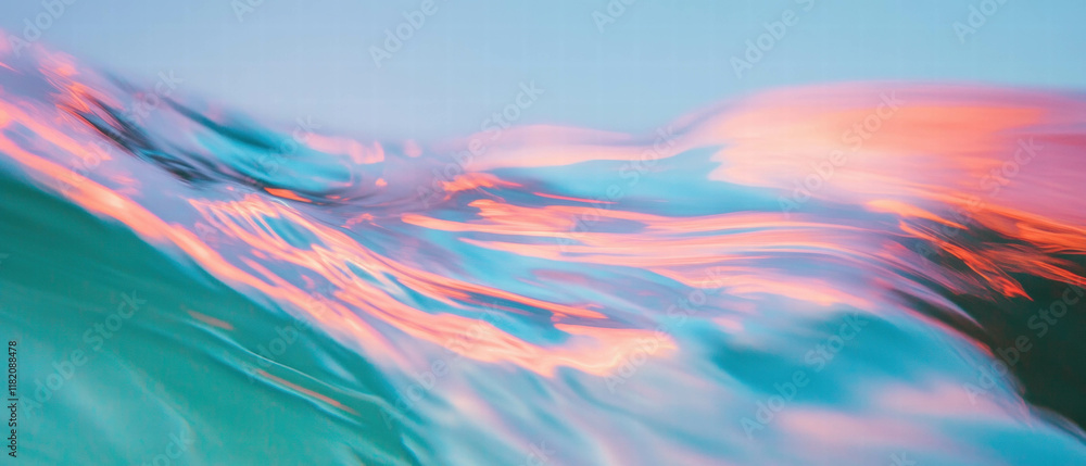 Poster rivers flow smoothly in blurred motion creating a serene natural landscape at twilight