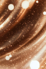 Abstract shining gold and brown glitter lights background. Romantic backdrop for Valentines Day, Women's Day, Mother's Day, birthday, wedding, holiday or event. Mocha mousse color 2025