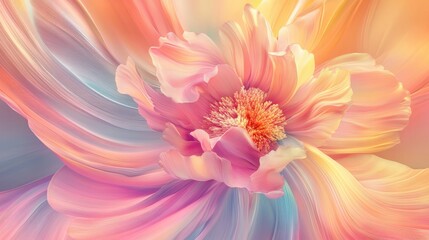 Fototapeta premium Abstract floral patterns in soft pink and yellow gradients uplifting art airy environment high detail