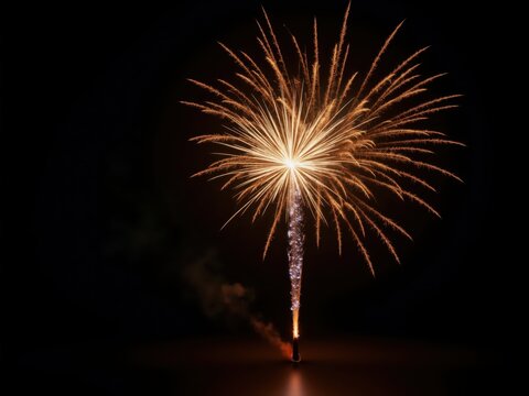 Fireworks exploding in the night sky, illuminating the darkness