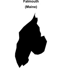 Obraz premium Falmouth (Maine) blank outline map