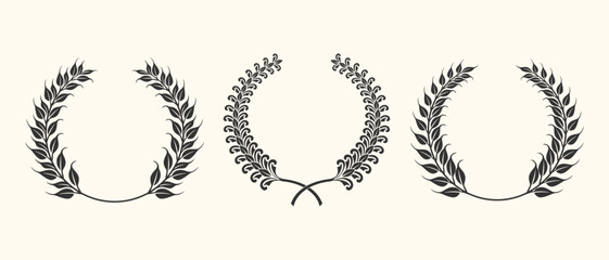 Beautiful laurel set. Beautifully carved petals and leaves into laurel. Suitable for enhancing competition designs, symbols, championships.