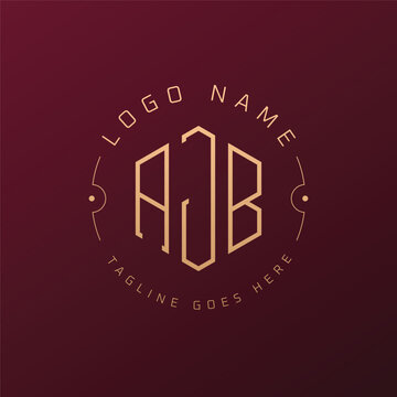 Luxury AJB Logo Design, Elegant Letter AJB Monogram Logo. Minimalist Polygon AJB Logo Design Template