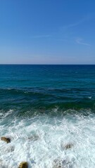Beautiful landscape of beach, sea and summer waves