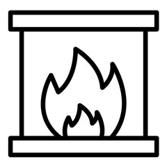 Vector Design Fireplace Icon Style