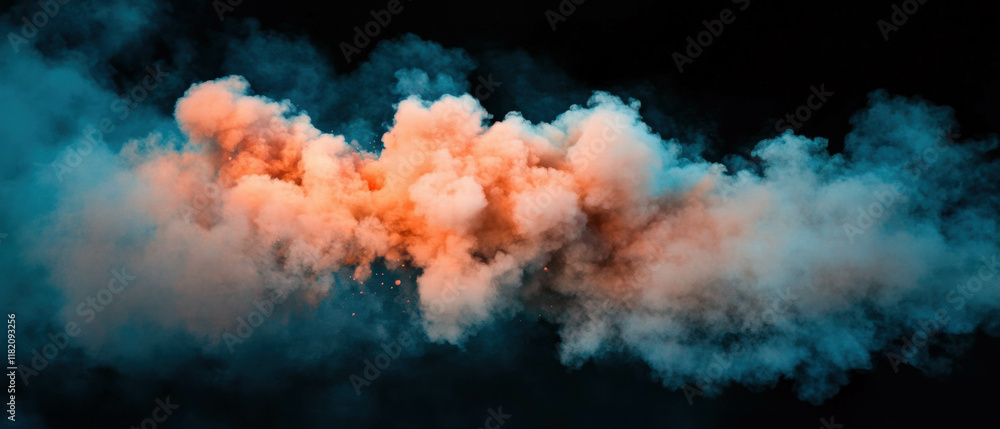 Aufkleber colorful smoke bomb explosion creating a vibrant burst of energy in a dynamic display